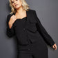 Royalty by Maluma Women's Angled Front Single Button Blazer Black Size Small