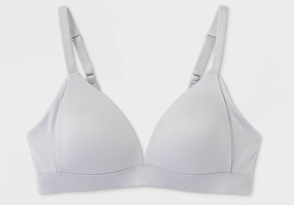 Women's Lightly Lined Wirefree Lounge Bra Auden Light Gray Size 38D