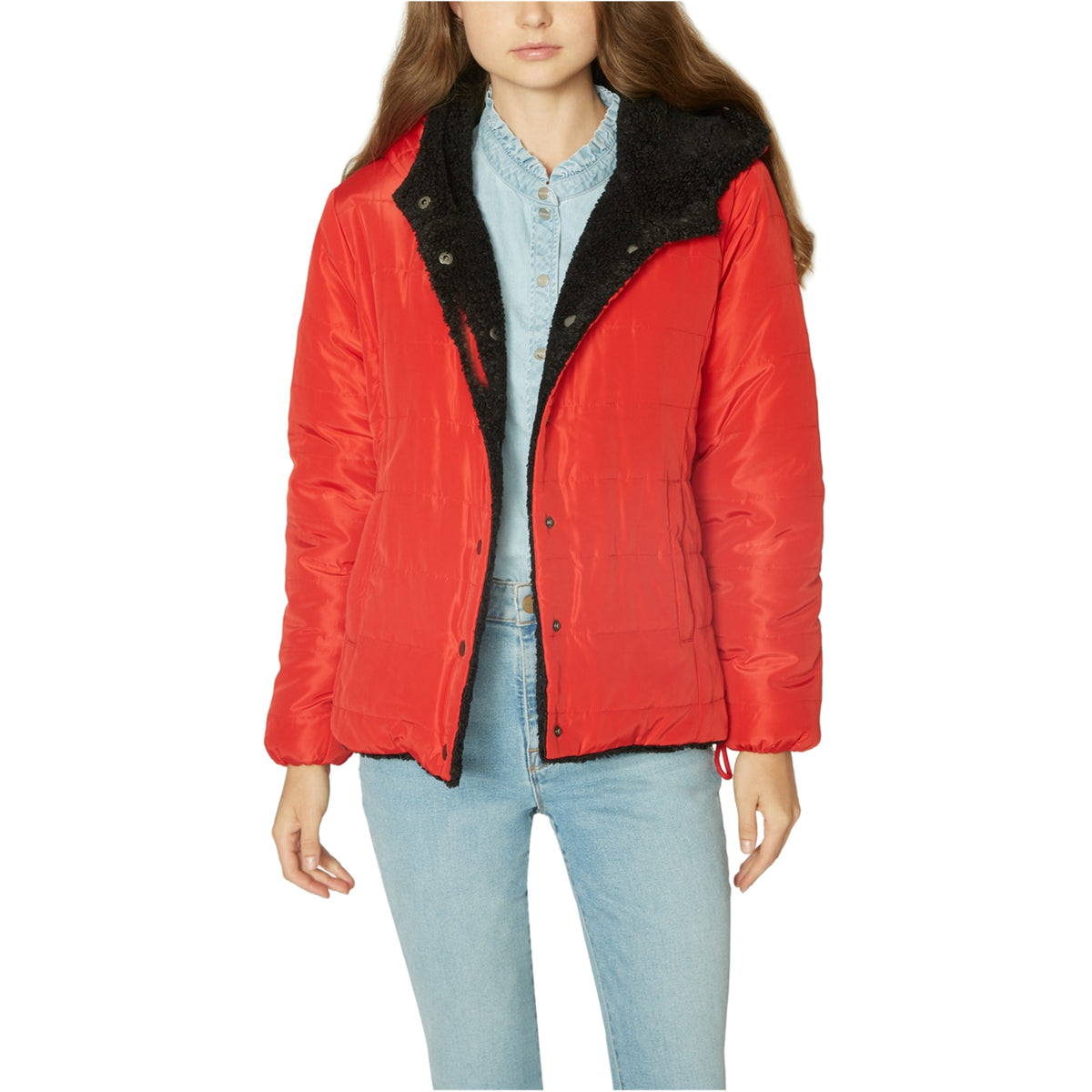 Sanctuary Women's Reversible Puffer Jacket Red Size Medium