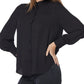 NYDJ Women's Ruffle Neck Blouse Black Size X-Small