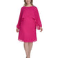 Jessica Howard Plus Size Embellished Capelet Dress Fuchsia