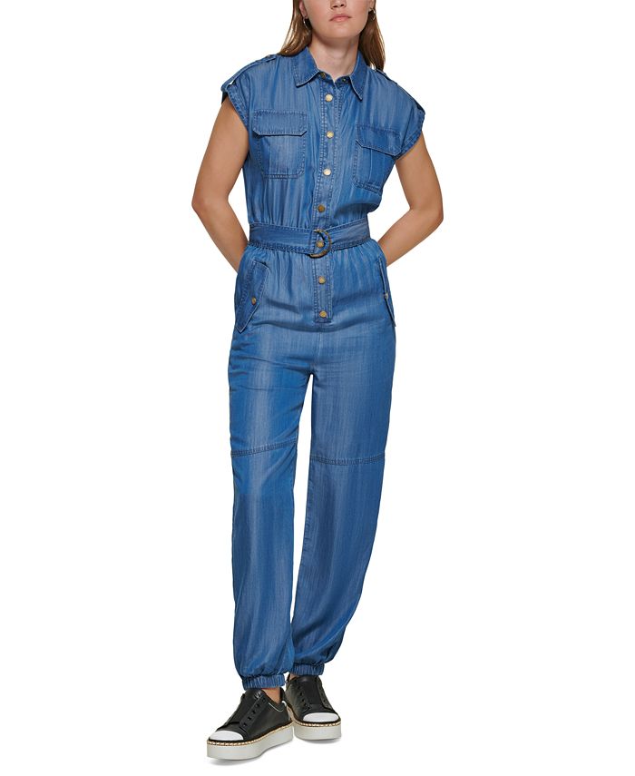 karl-lagerfeld-paris-womens-belted-utility-jumpsuit-blue-size-10