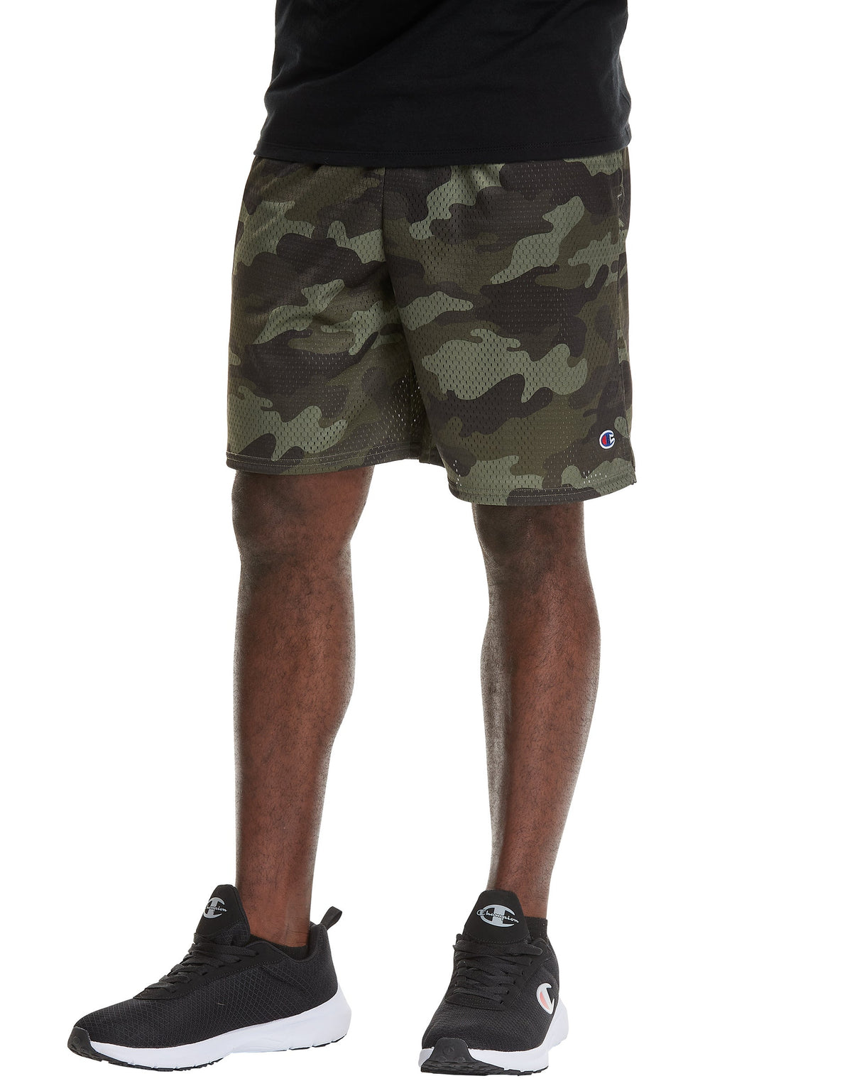 Champion Men's Mesh Print Shorts 9 Camo Ammo Cargo Green Size Small