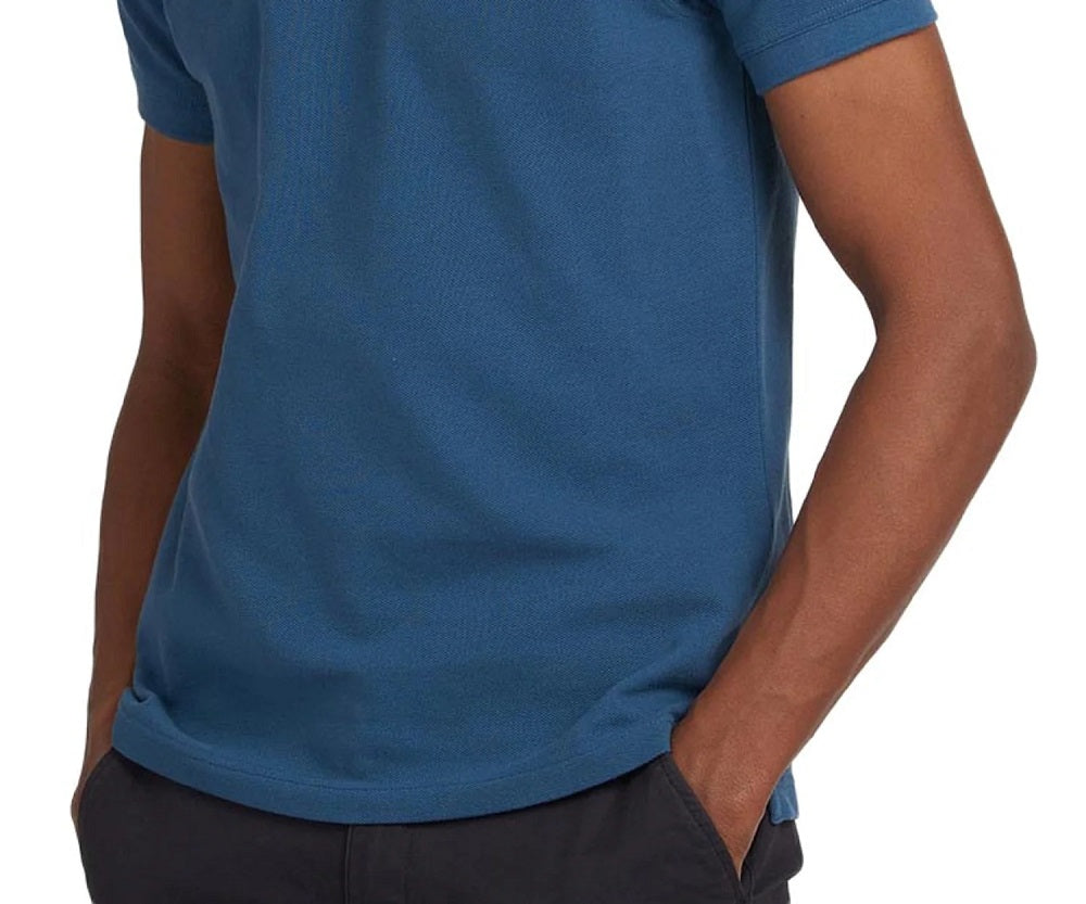 Barbour Men's Tartan Pique Polo Shirt Blue Size Small