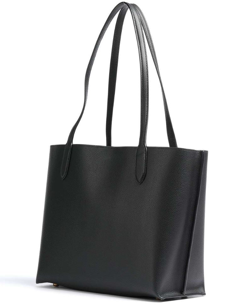 Coach Women's Polished Pebble Leather Willow Tote Black Size Regular