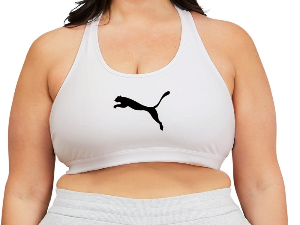 Puma Women's 4Keeps Mid Impact Sports Bra White Size 2X