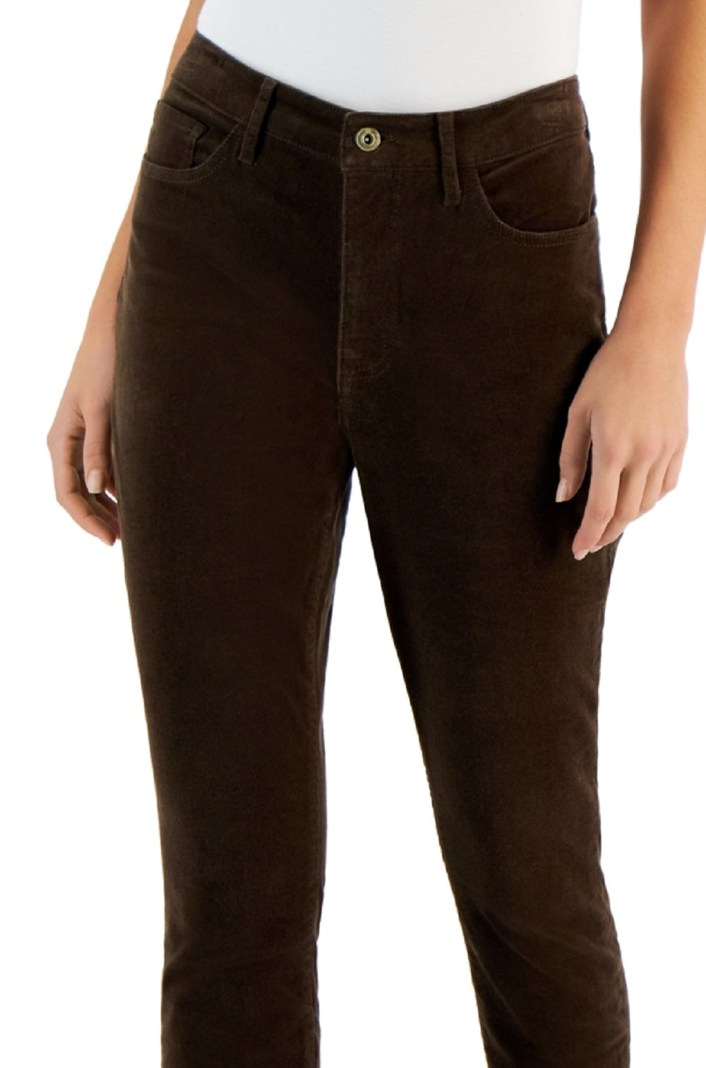 Tommy Hilfiger Women's Corduroy Skinny Ankle Pants Brown Size 8