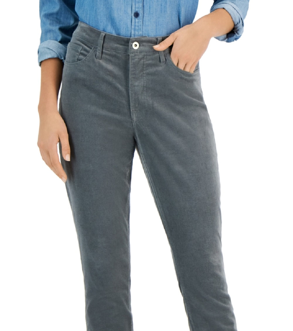 Tommy Hilfiger Women's Corduroy Skinny Ankle Pants Gray Size 8