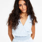 Tommy Jeans Women's Smocked Waist Romper Blue Size X-Large