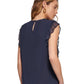 Tommy Hilfiger Women's Ruffled Sleeveless Blouse Blue Size Small