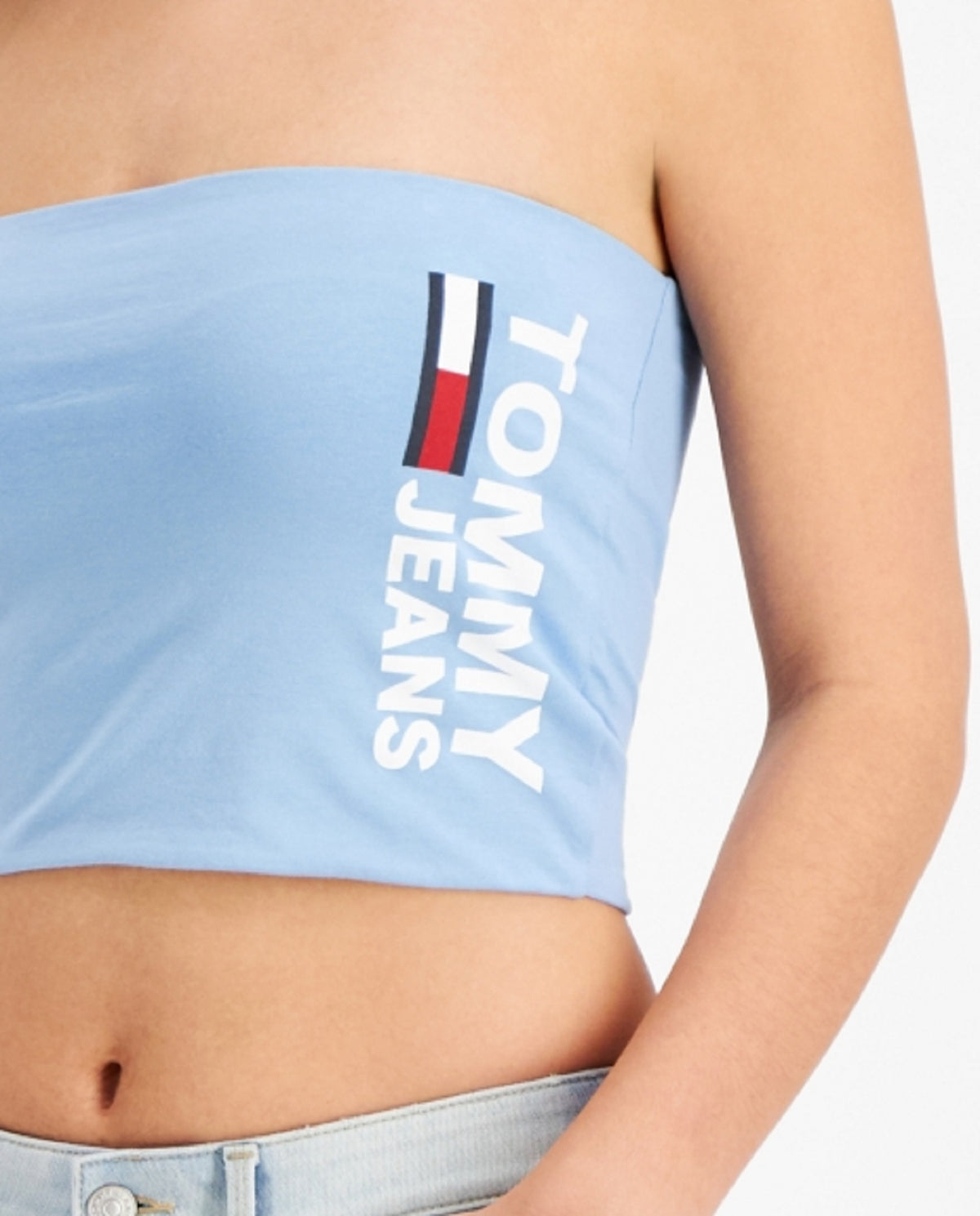 Tommy Jeans Women's Fused Logo Bandeau Blue Size X-Small