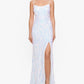 Betsy & Adam Women's Sequinned Gown White Size 8