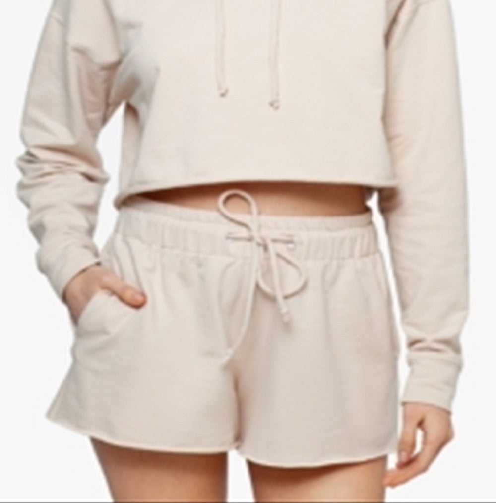 Betsy & Adam Women's Cropped Cozy Hoodie Brown Size Small