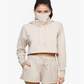 Betsy & Adam Women's Cropped Cozy Hoodie Brown Size Small