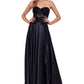 Blondie Nites Junior's Illusion Applique Charmeuse Gown Black Size 0