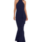 Betsy & Adam Women's Mock Neck Gown Blue Size 14