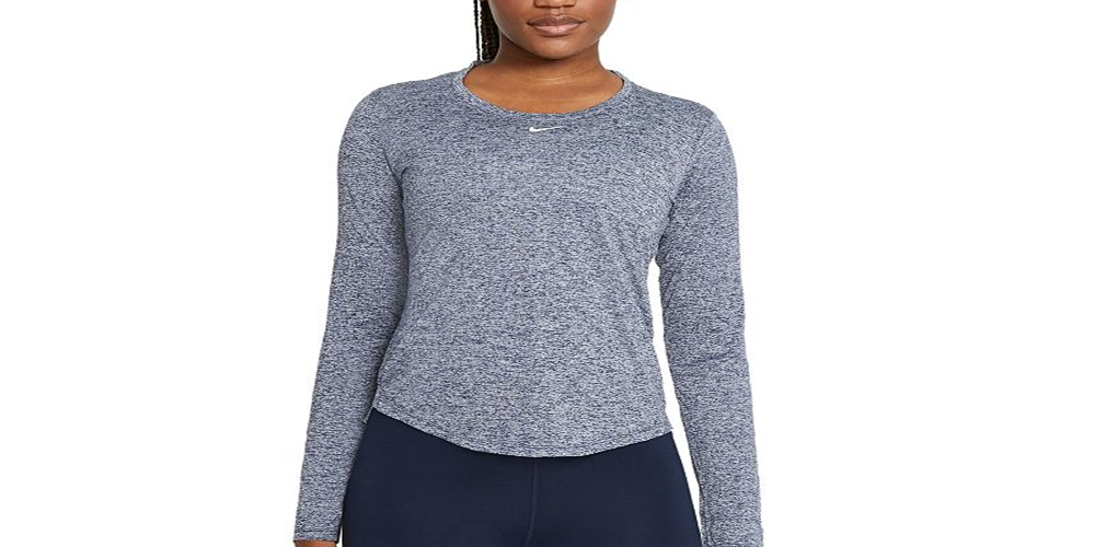 Nike Women's Plus Dri FIT One Standard Fit Top Blue Size 3X