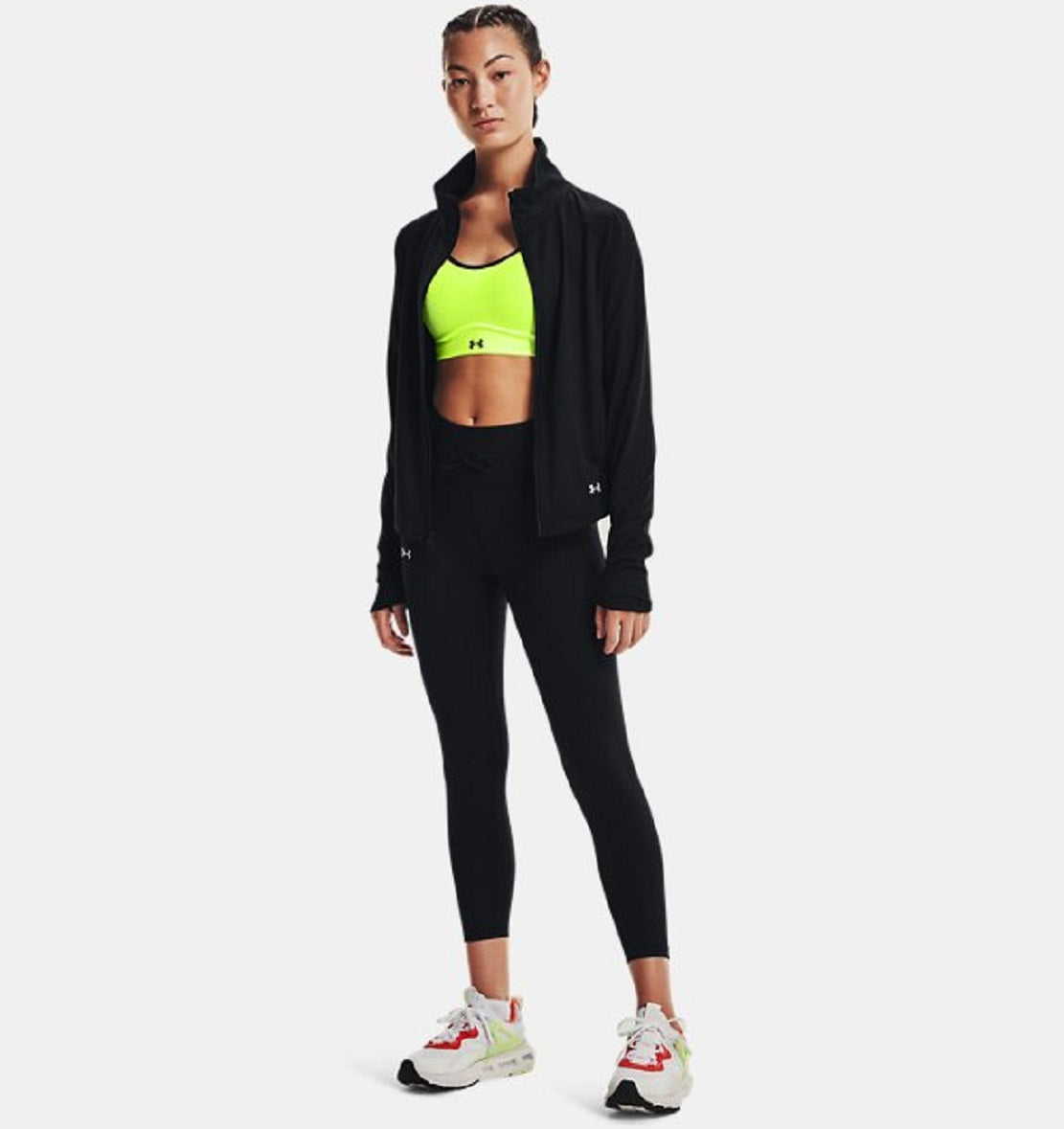 Under Armour Women's Meridian Ribbed Waistband Performance Ankle Leggings Black Size Medium
