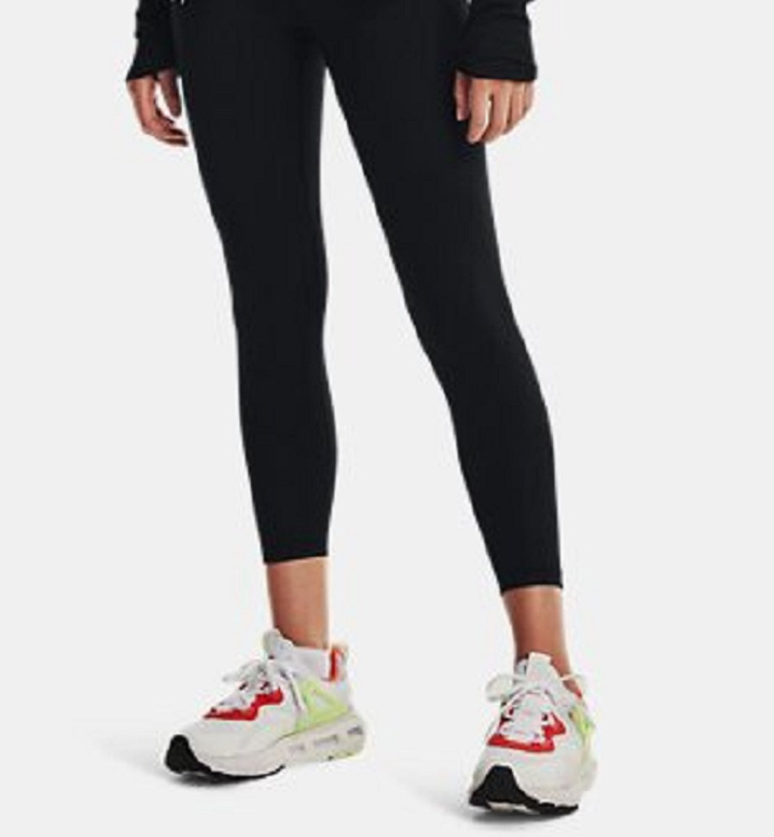 Under Armour Women's Meridian Ribbed Waistband Performance Ankle Leggings Black Size Medium