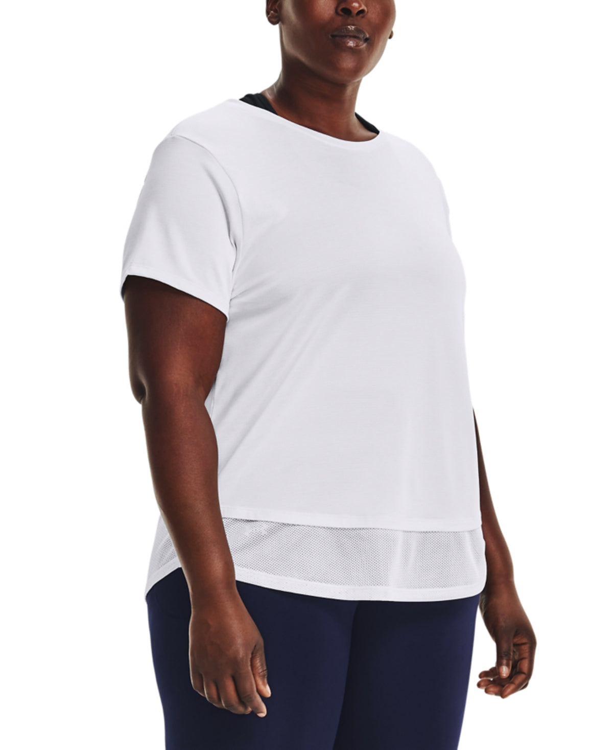 Under Armour Men's Tech Layered Look T-Shirt White Size 16