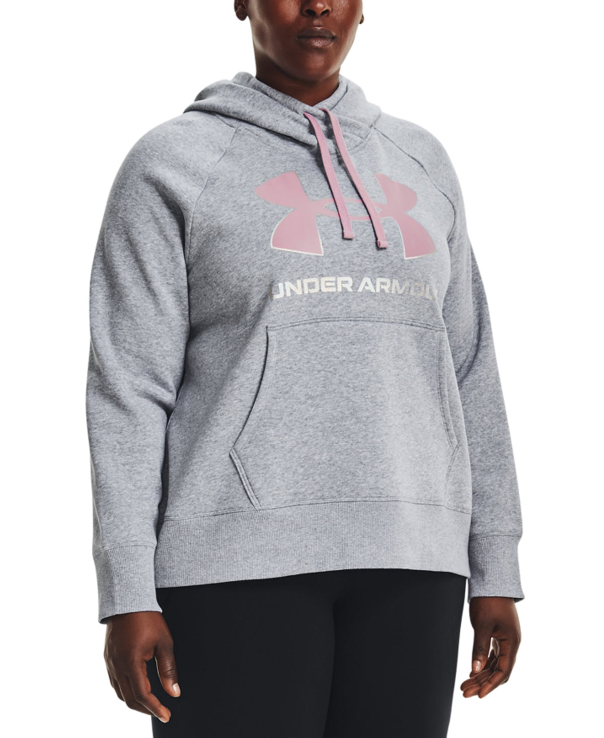 Under Armour Women's Rival Fleece Hoodie Gray Size 1X