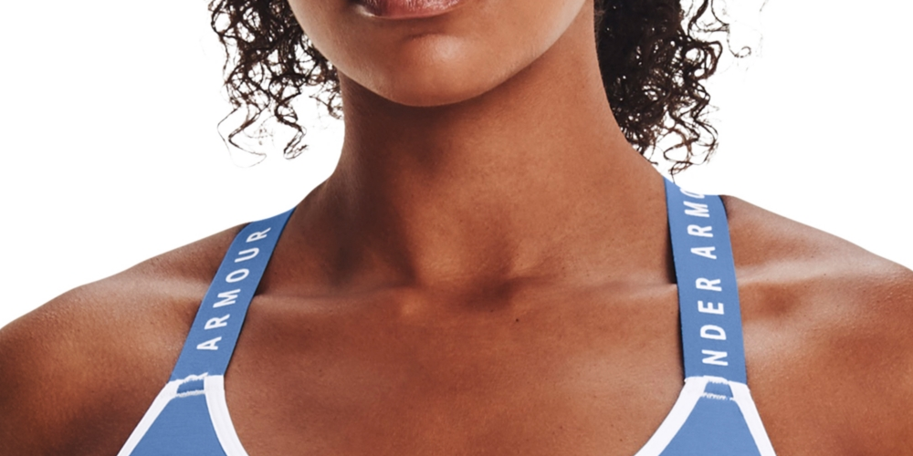 Under Armour Women's Heatgear U Back Impact Sports Bra Blue Size Medium