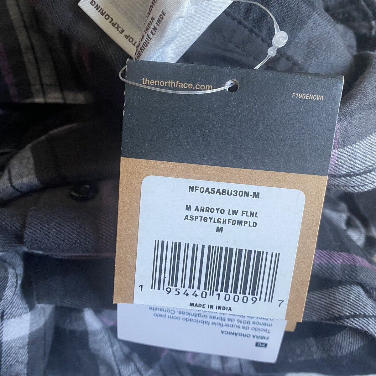 The North Face Men's Arroyo Flannel Shirt Gray Size Medium