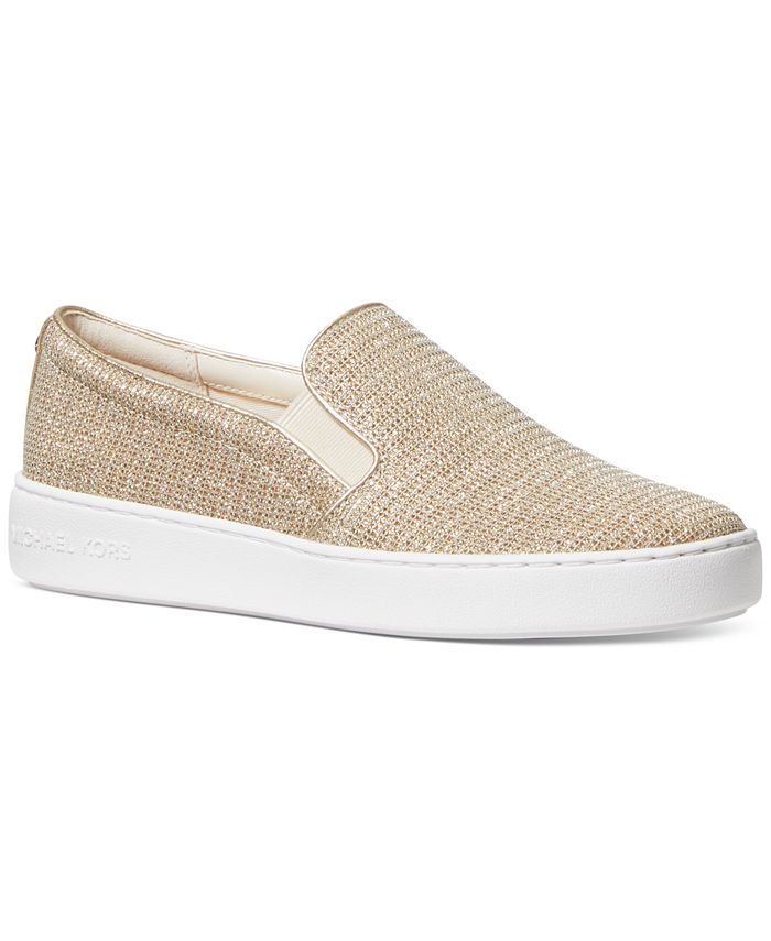 Michael Kors Women's Keaton Coated Canvas Two Tone Logo Slip On Sneaker Yellow Size 9.5