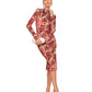 Avec Les Filles Womens Velvet Burnout Bodycon Dress Burgundy