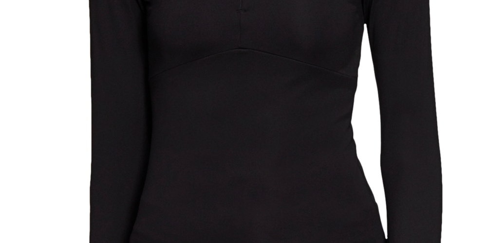 adidas Women's Hyperglam Quarter Zip Top Black Size X-Small