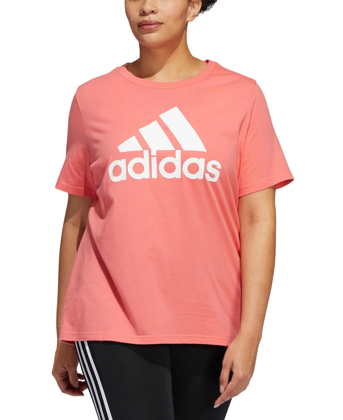 adidas Women's Cotton Logo T-Shirt Red Size 2X