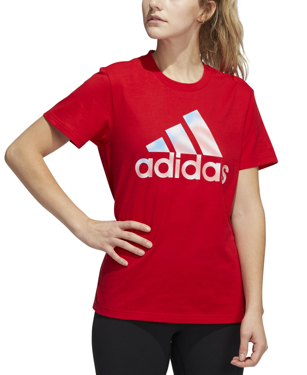 adidas Women's Americana Logo T-Shirt Red Size X-Small