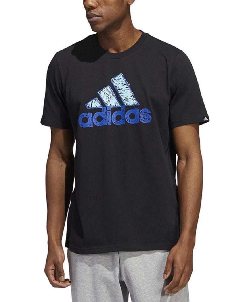 adidas Men's Sketch Logo T-Shirt Black Size XX-Large