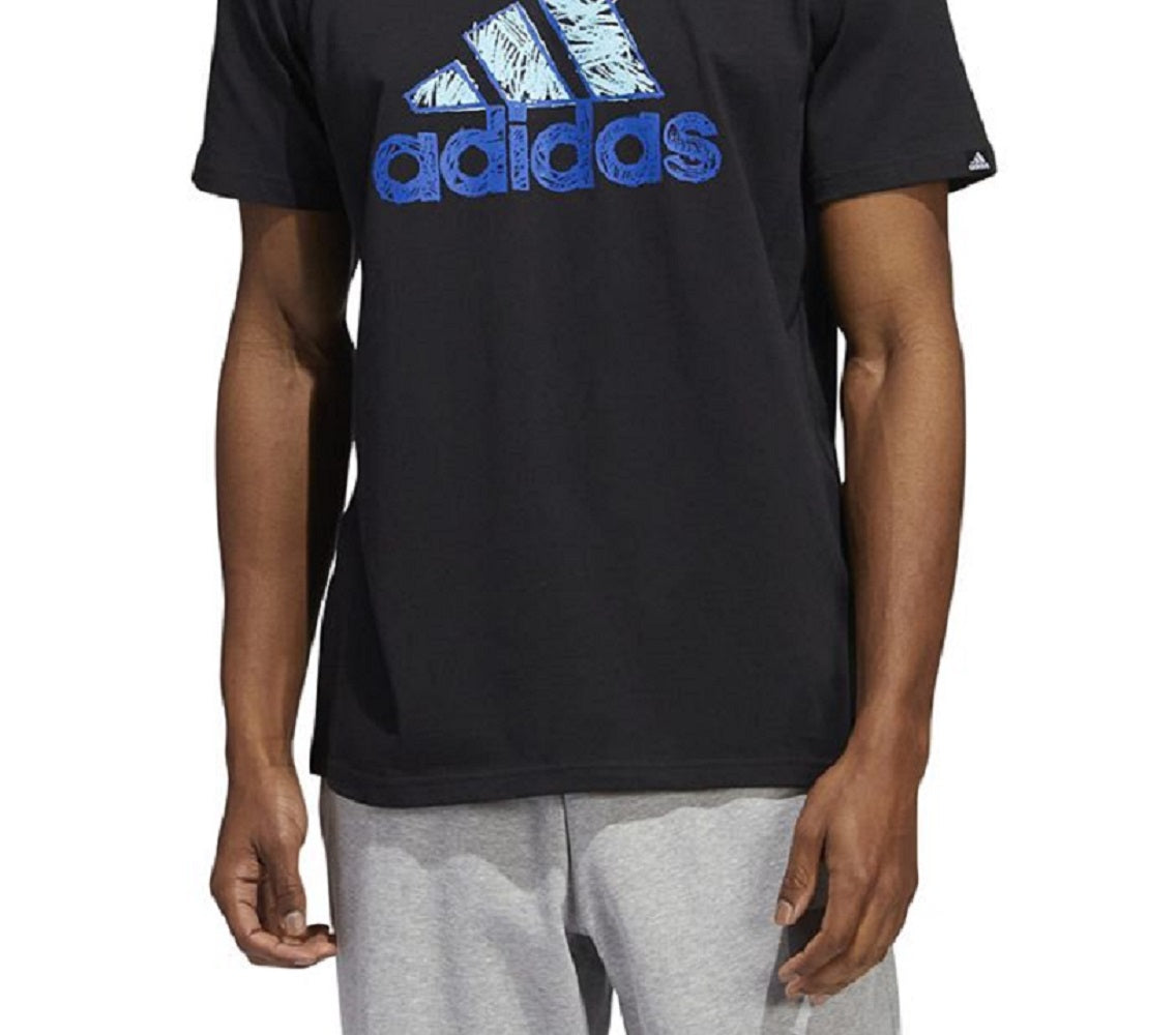 adidas Men's Sketch Logo T-Shirt Black Size Medium