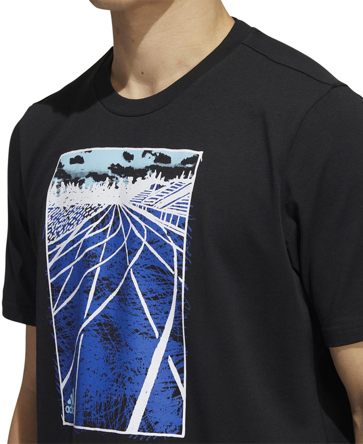 adidas Men's Sketch Track T-Shirt Black Size Large