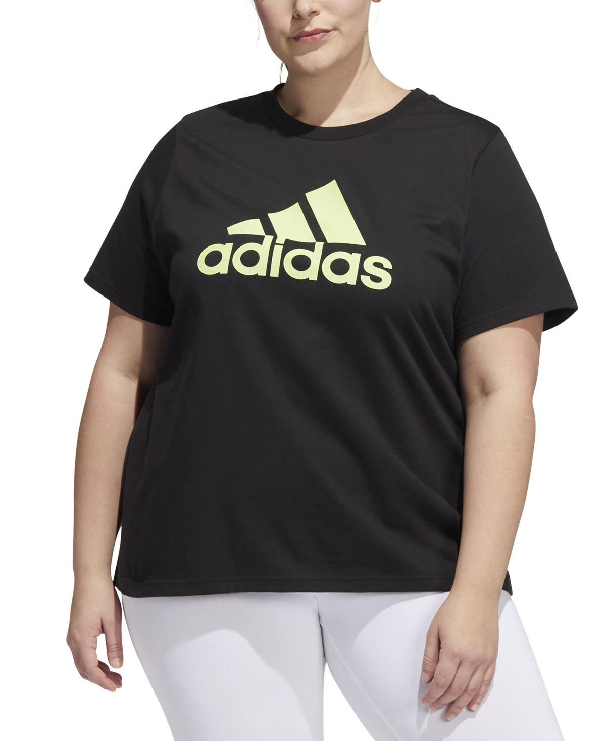 adidas Women's Cotton Logo T-Shirt Black Size 2X