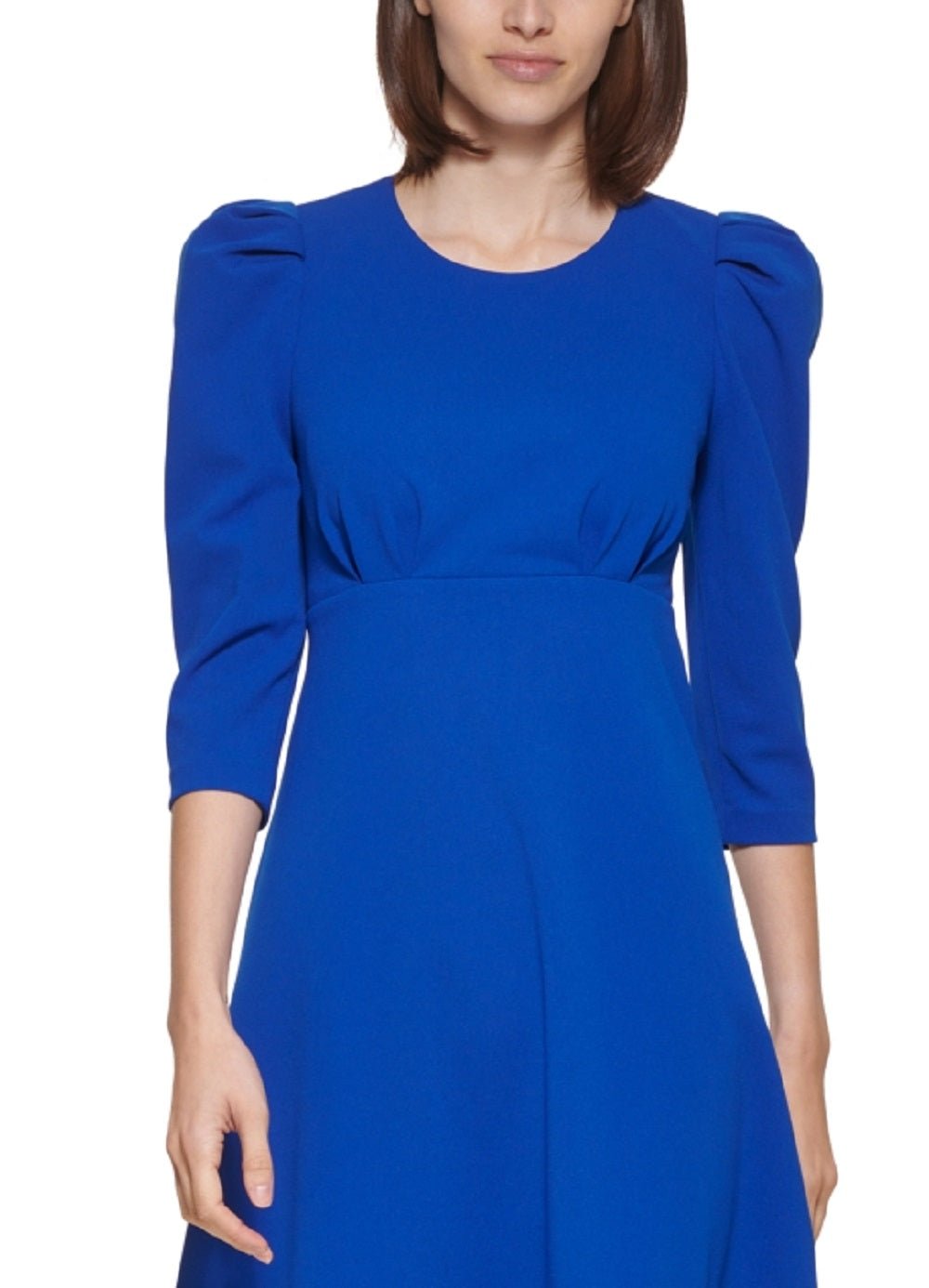 Calvin Klein Women's Puff Shoulder A Line Dress Blue Size 6