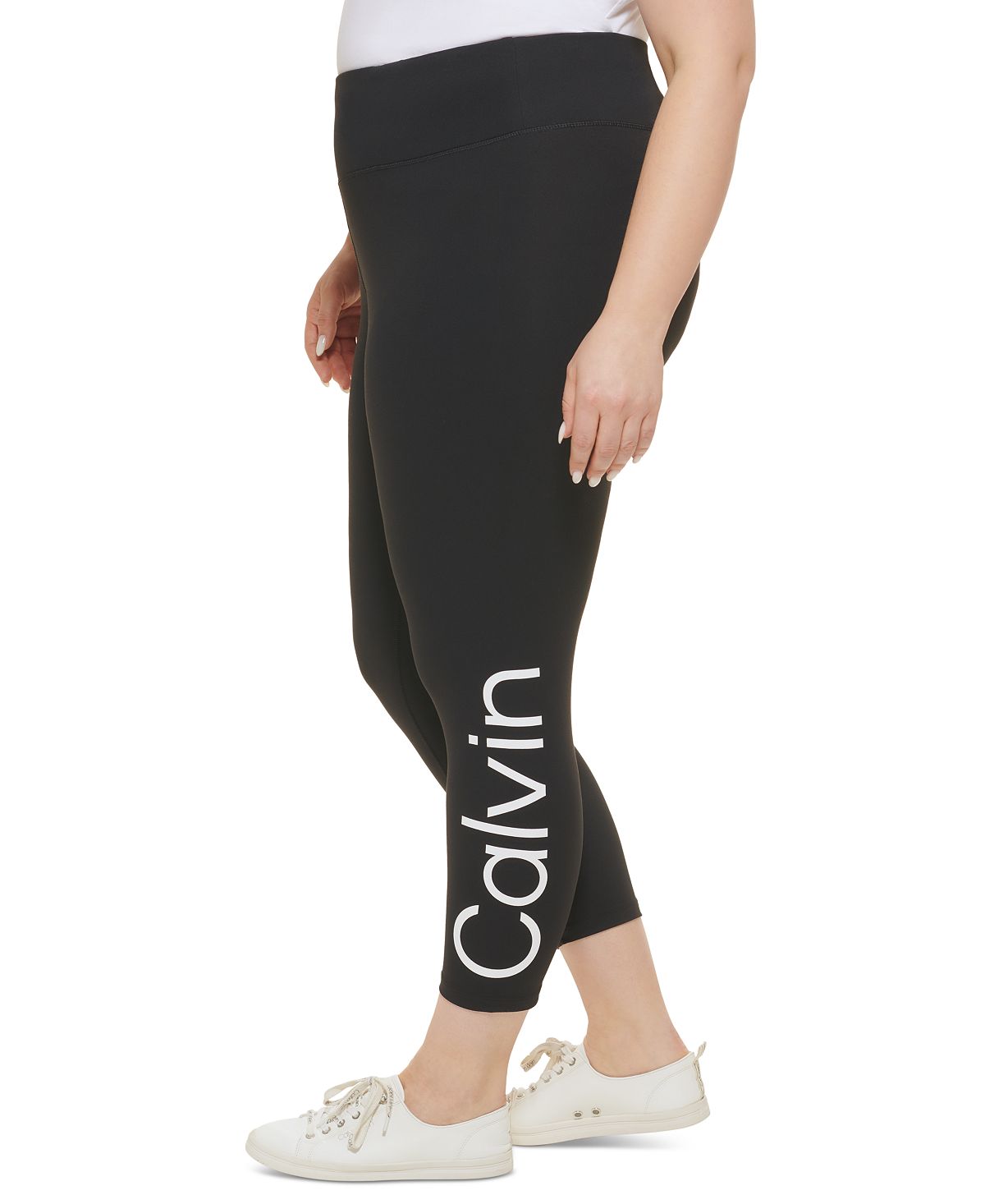 Calvin Klein Women's Logo High Waist Leggings Black Size 2X