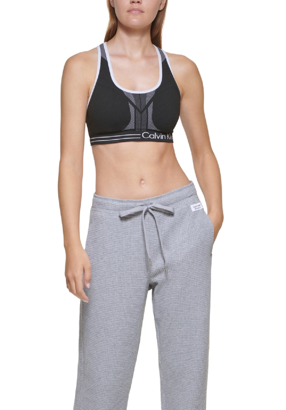 Calvin Klein Women's High Waisted Relaxed Leg Pants Gray Size Large
