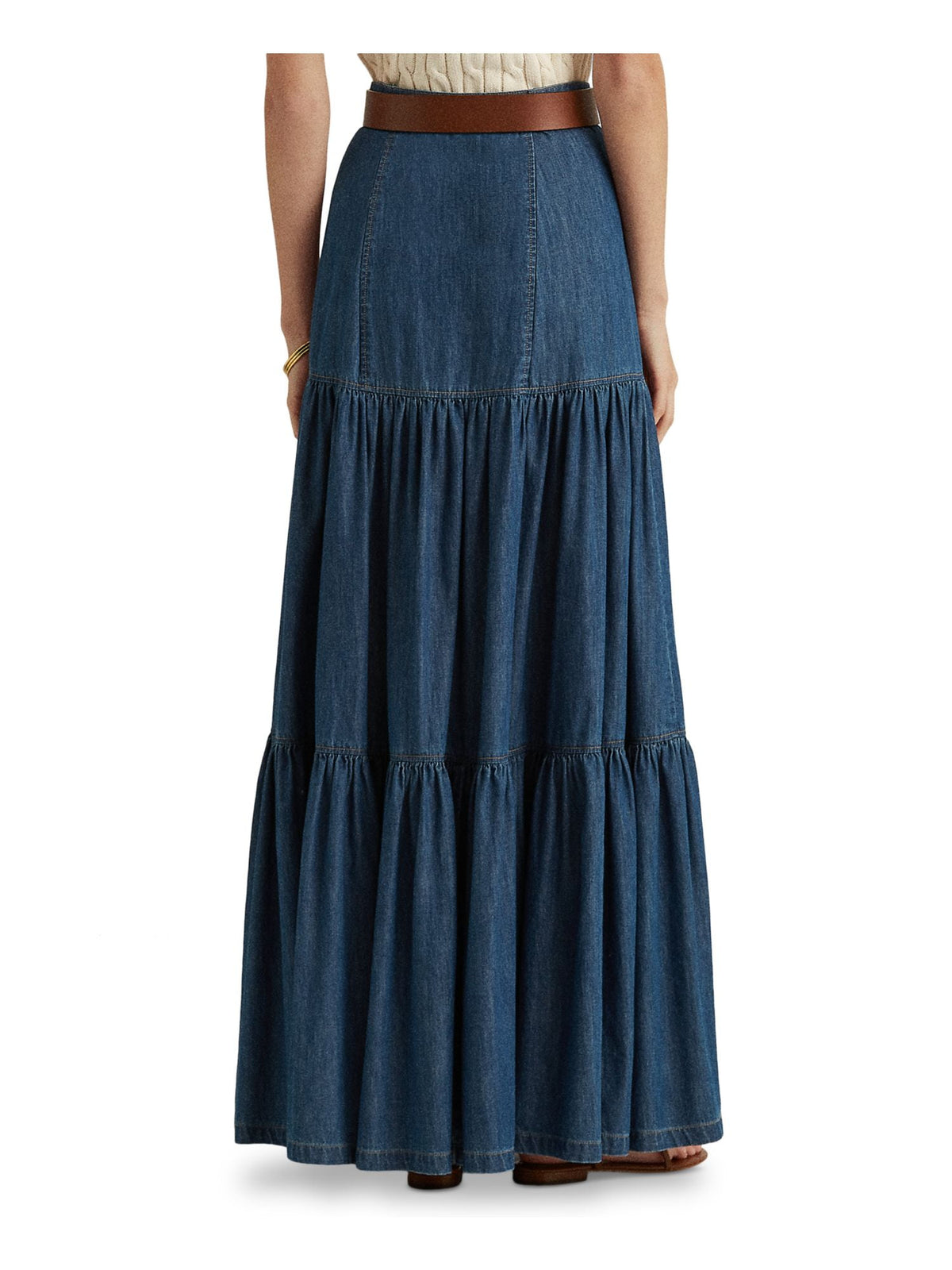 Ralph Lauren Women's Denim Full Length A Line Skirt Blue Size 4