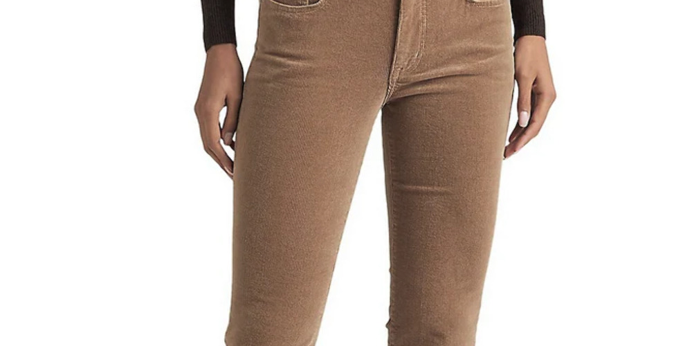 Ralph Lauren Women's Corduroy Mid Rise Straight Pant Brown Size 16