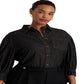 Ralph Lauren Women's Denim Blouson Sleeve Blouse Black Size 3X