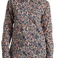 Ralph Lauren Women's Floral Cotton Voile Shirt Brown Size Large