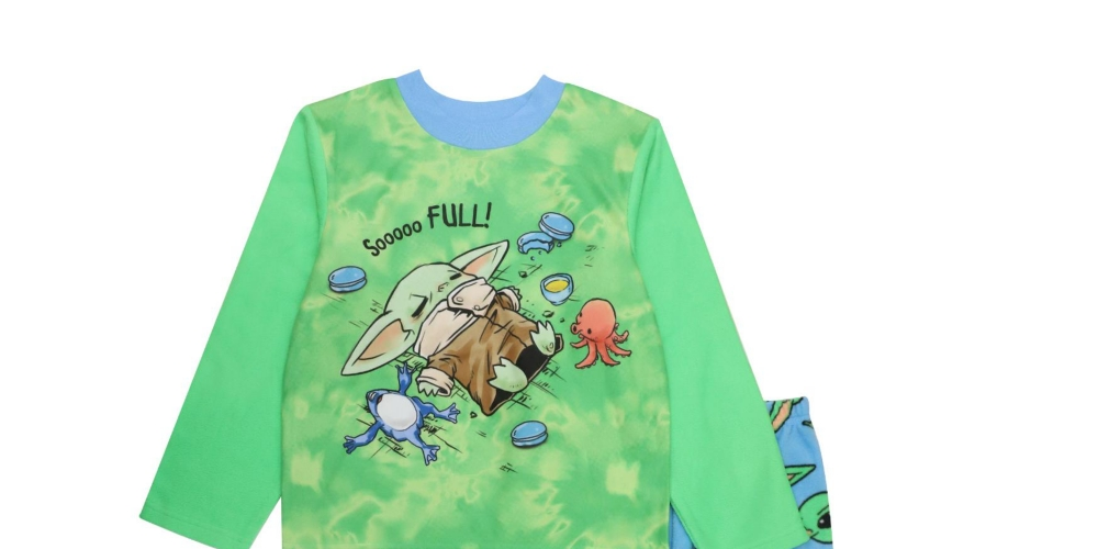 AME Little Boy's Mandalorian Top and Pajama Set 2 Piece Green Size 6