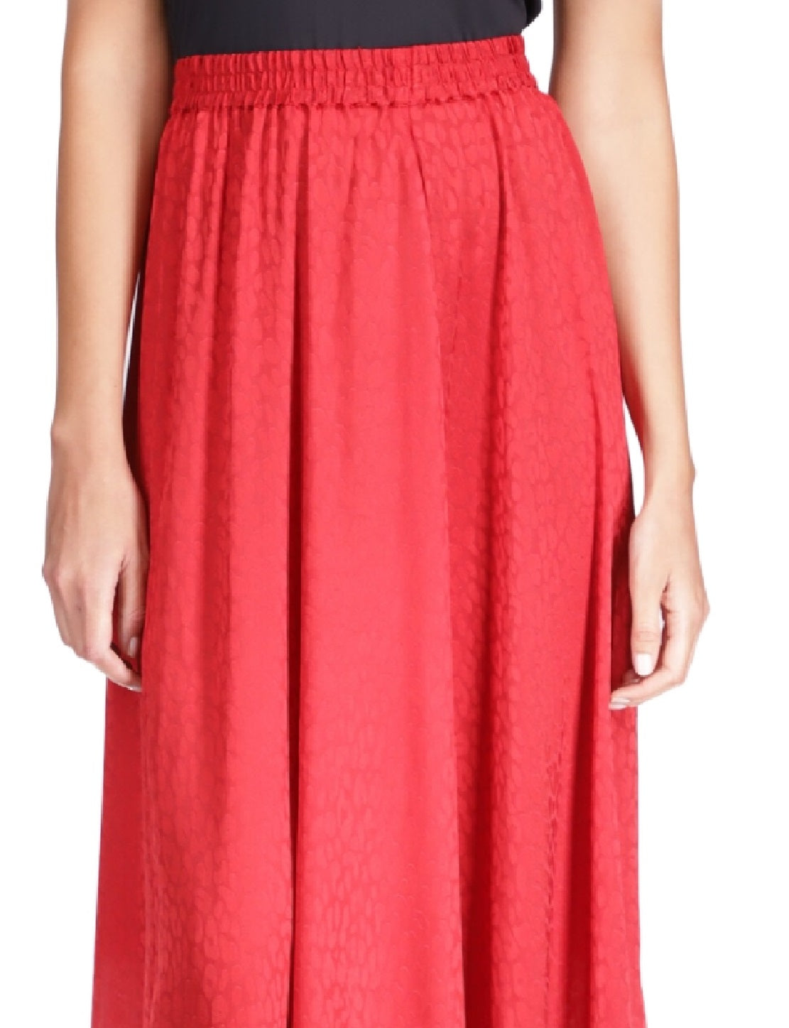 Michael Kors Women's Cheetah Print Handkerchief Hem Skirt Red Size Large