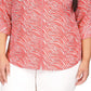 Michael Kors Women's Zebra Print Shirt Pink Size 3X
