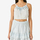 Lucky Brand Women's Floral Ruffle Cotton Skirt Blue Size X-Small