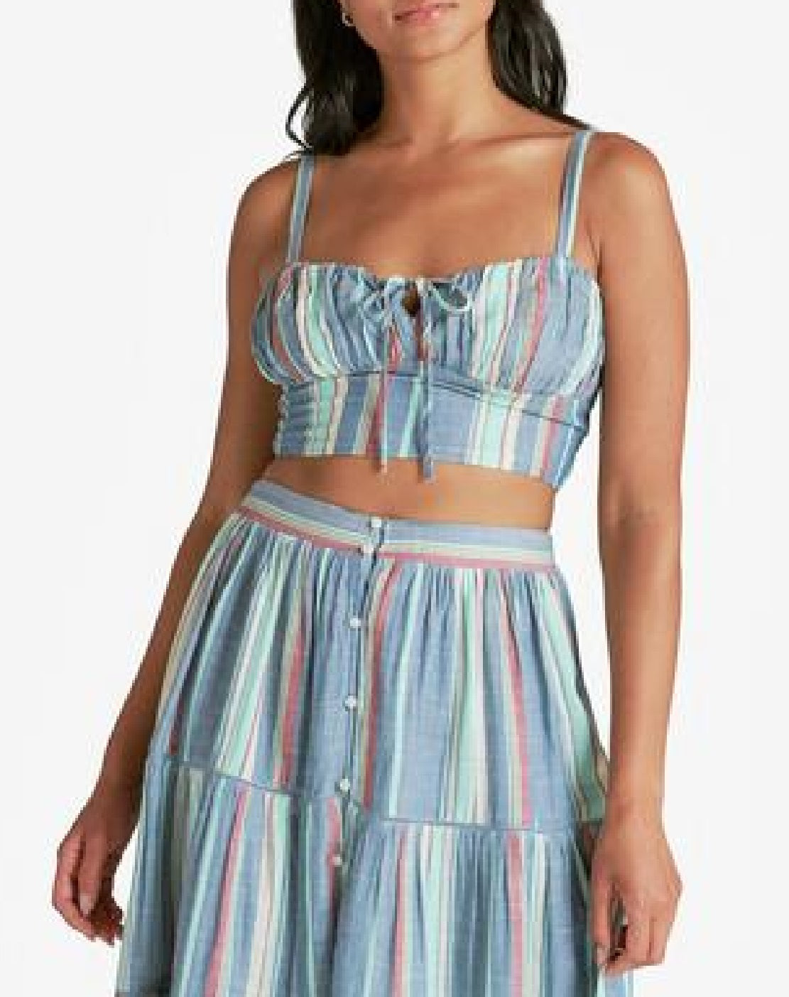 Lucky Brand Women's Matchback Stripe Corset Camisole Blue Size X-Small