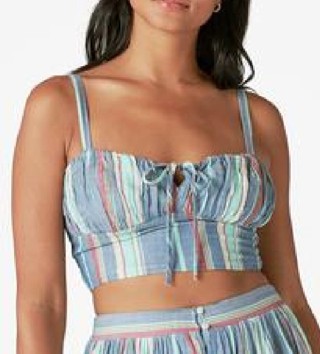Lucky Brand Women's Matchback Stripe Corset Camisole Blue Size X-Small