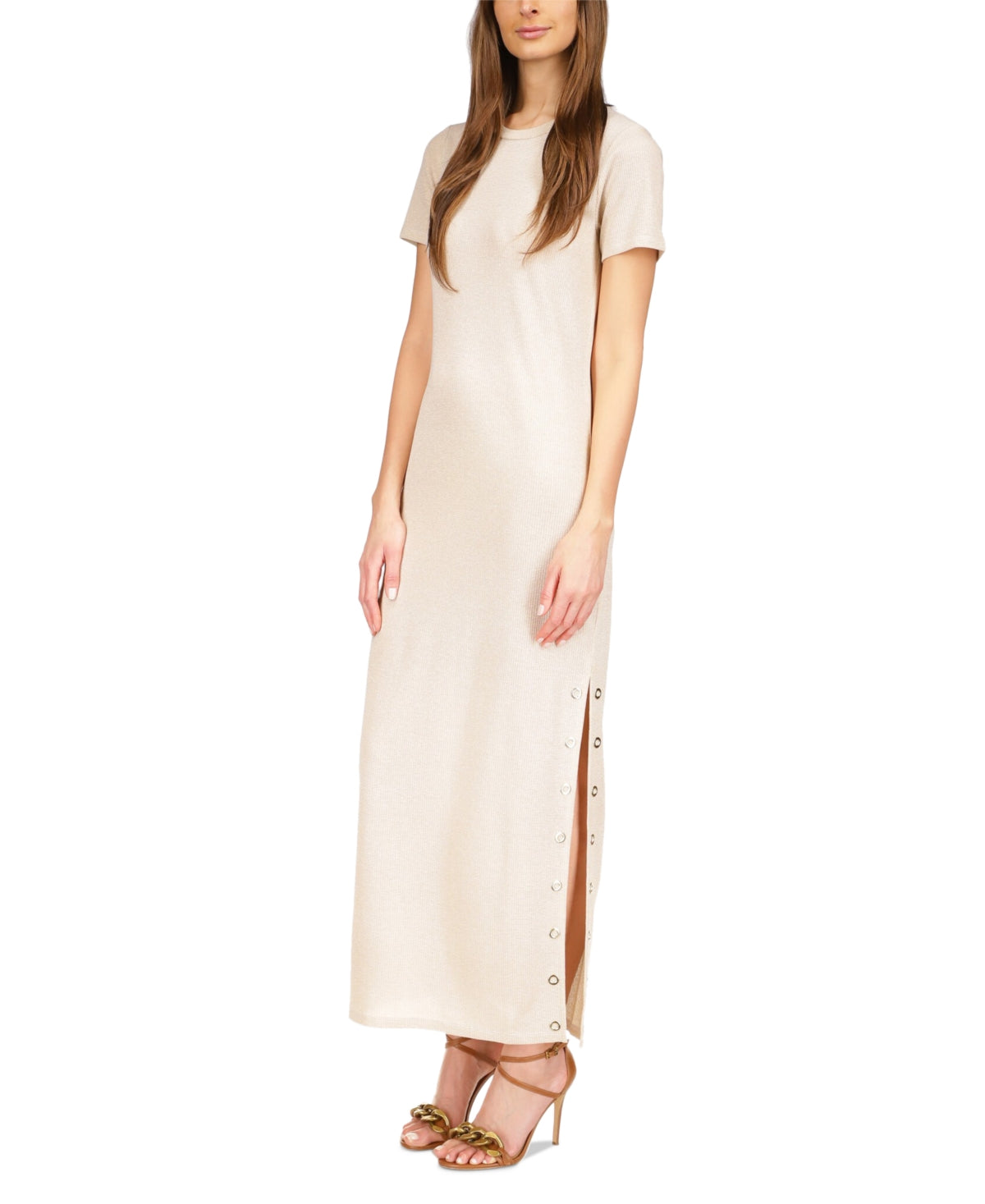 Michael Kors Women's Ribbed T-Shirt Dress White